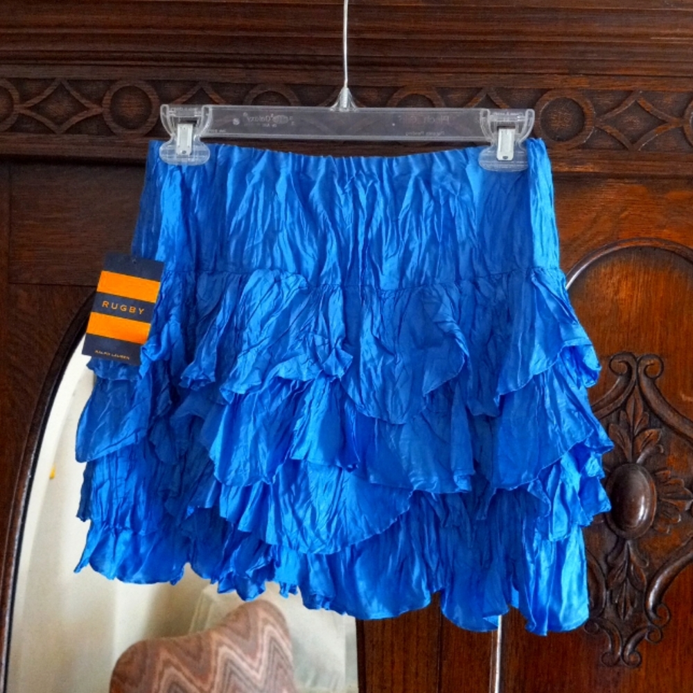 BEAUTIFUL RUGBY RALPH LAUREN SILK MINI SKIRT  NWT